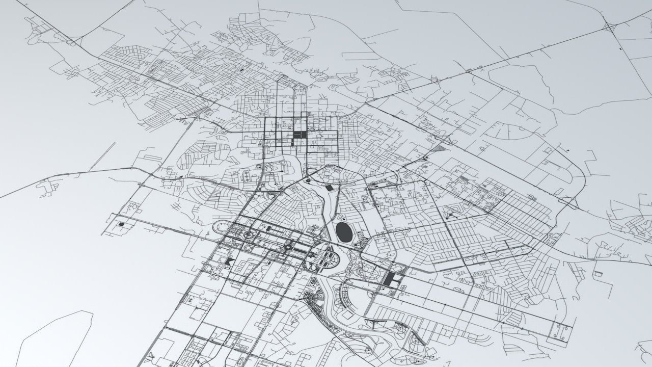 Astana Road Network and Streets 3D model_1