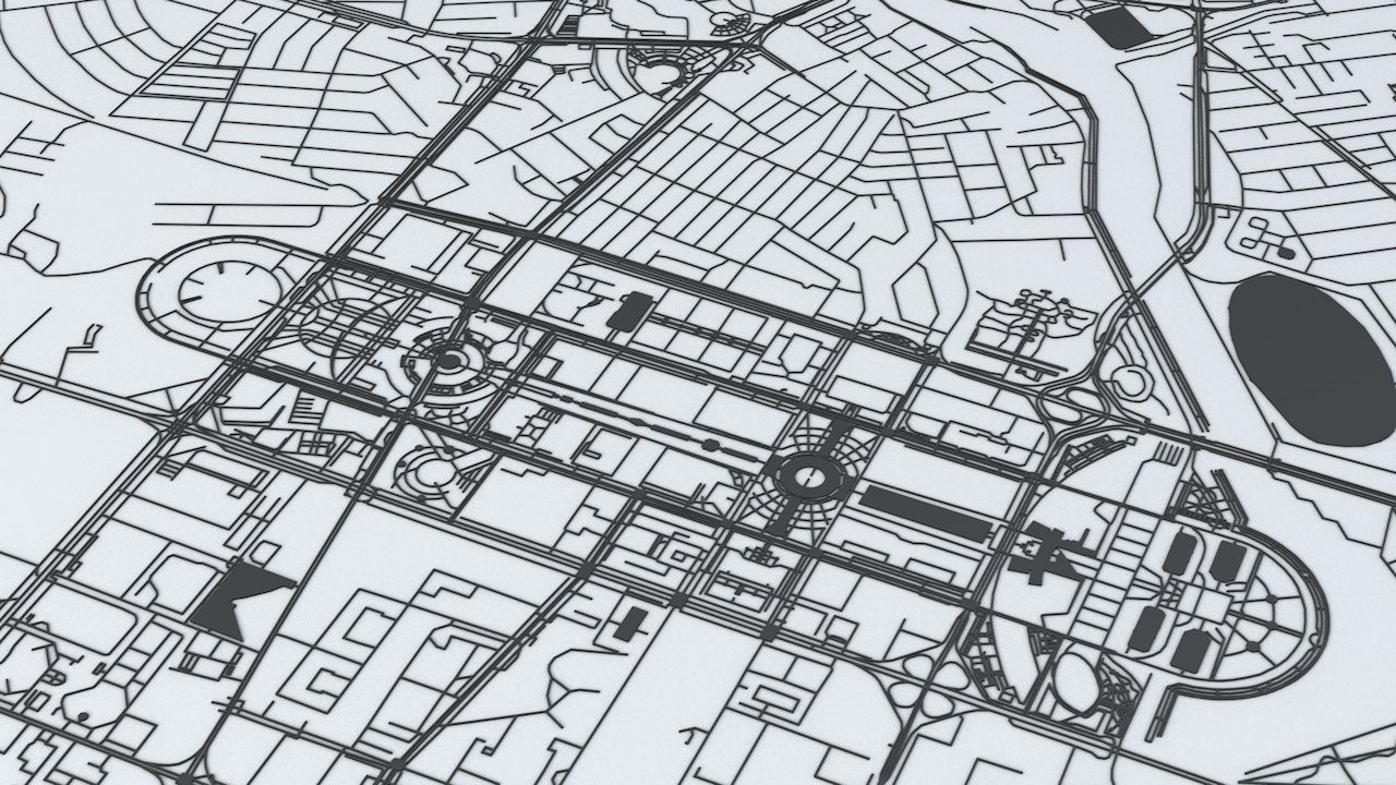 Astana Road Network and Streets 3D model_3
