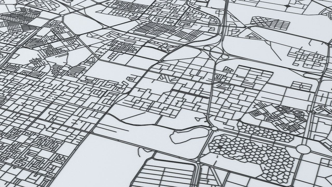 Casablanca Road Network and Streets 3D model_5