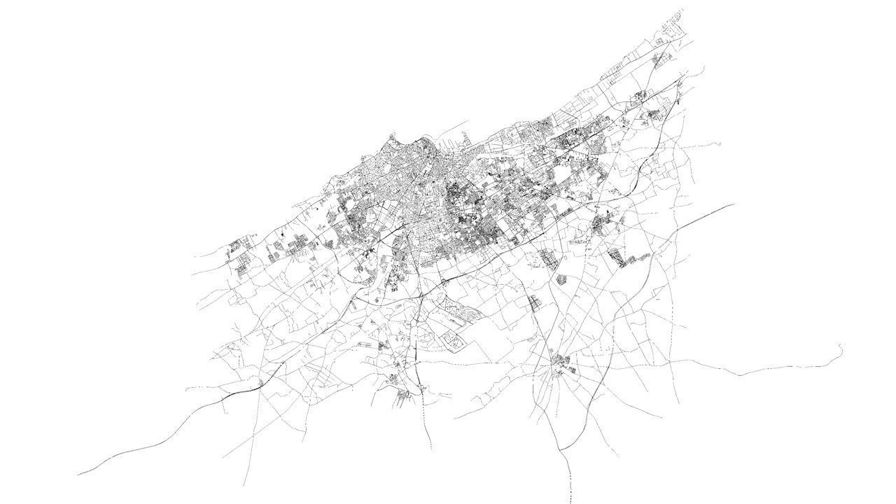 Casablanca Road Network and Streets 3D model_9