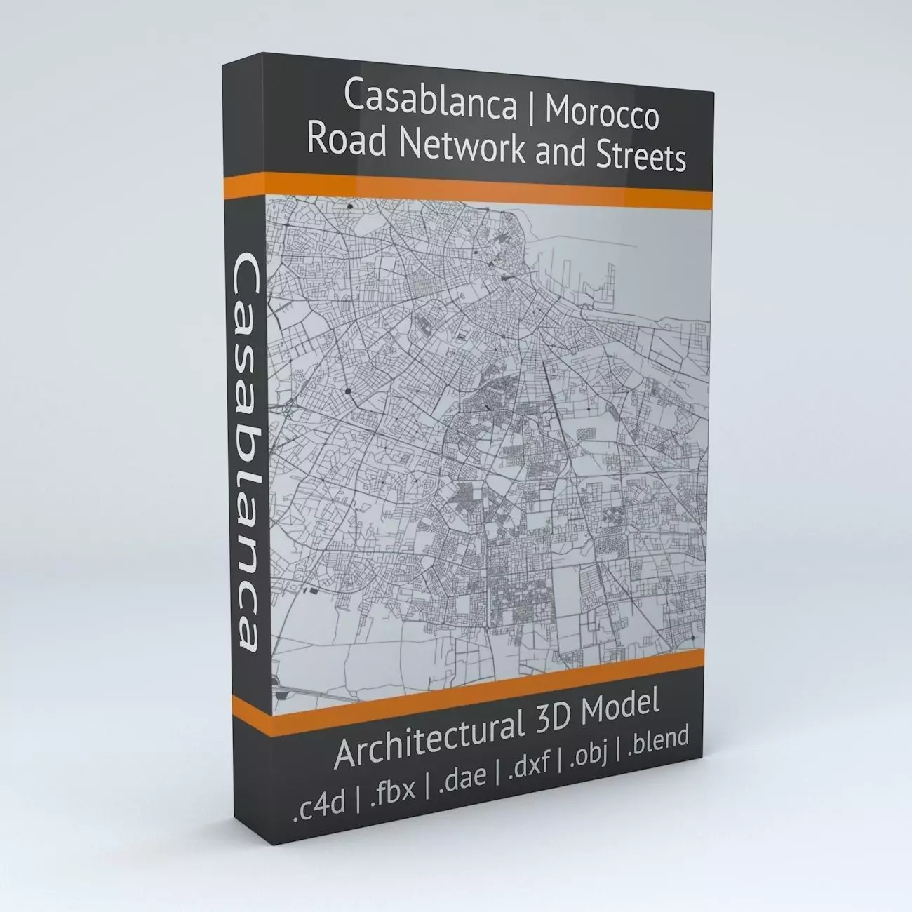 Casablanca Road Network and Streets 3D model_0