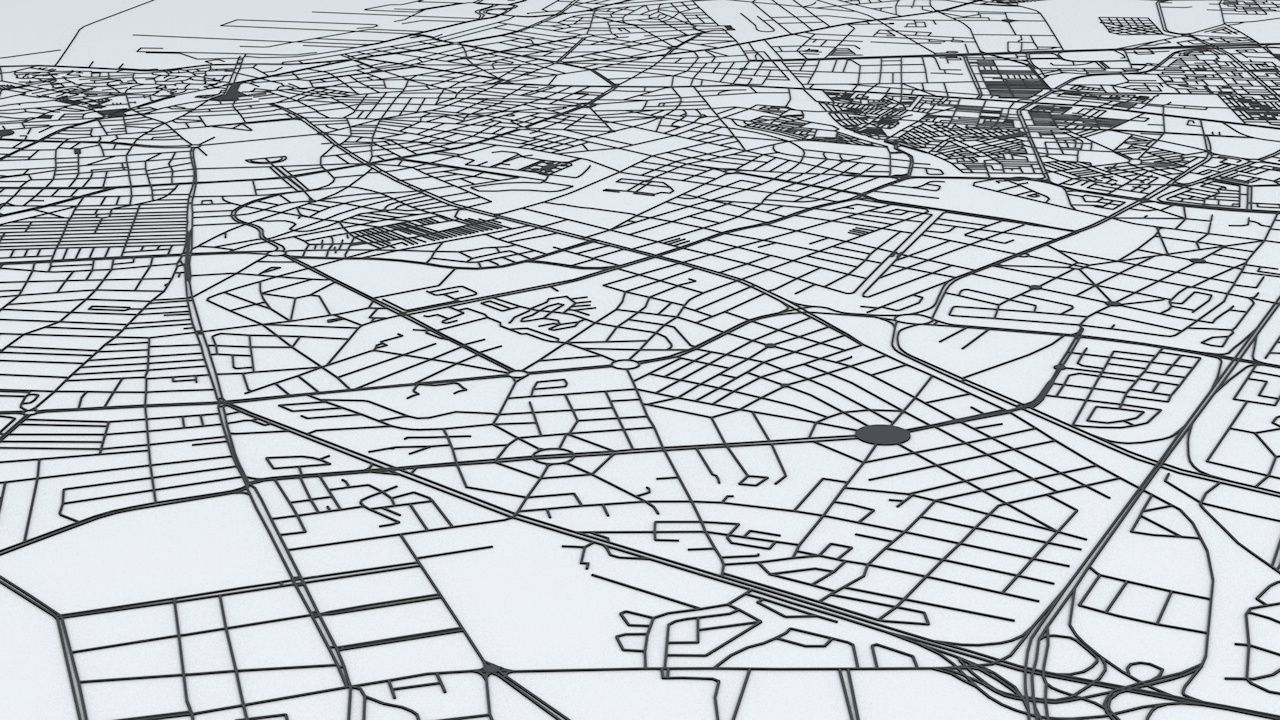 Casablanca Road Network and Streets 3D model_3