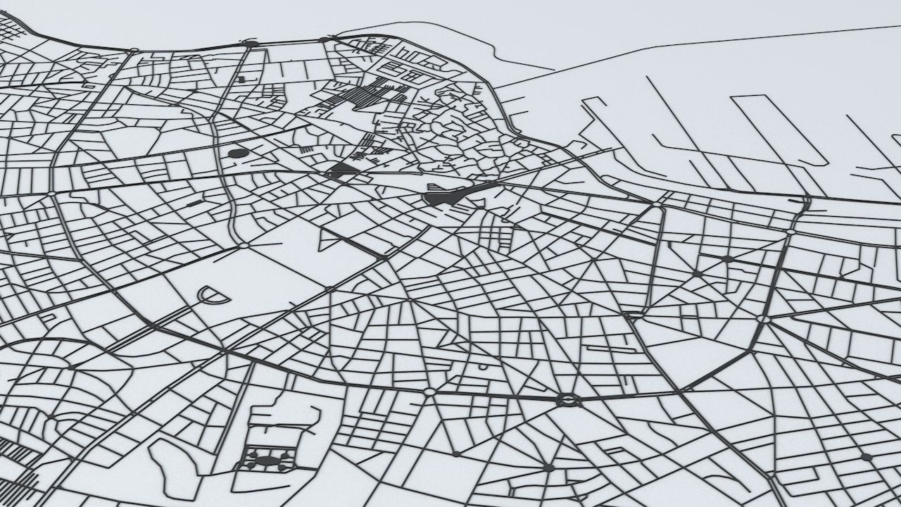 Casablanca Road Network and Streets 3D model_2