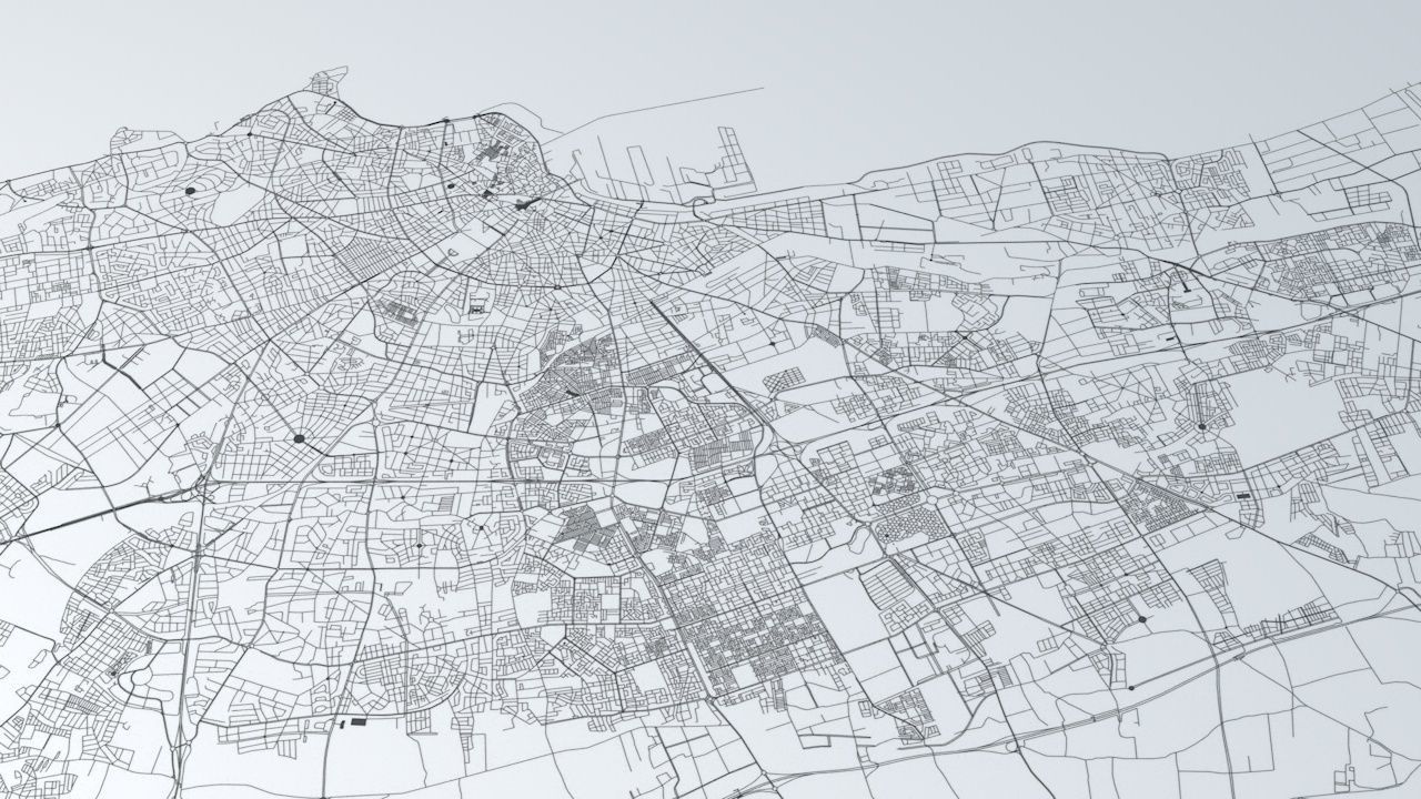 Casablanca Road Network and Streets 3D model_1