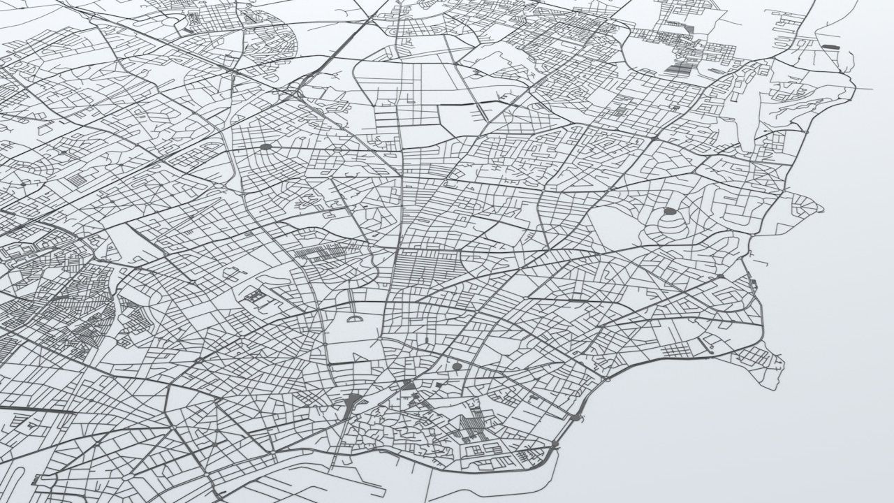 Casablanca Road Network and Streets 3D model_4