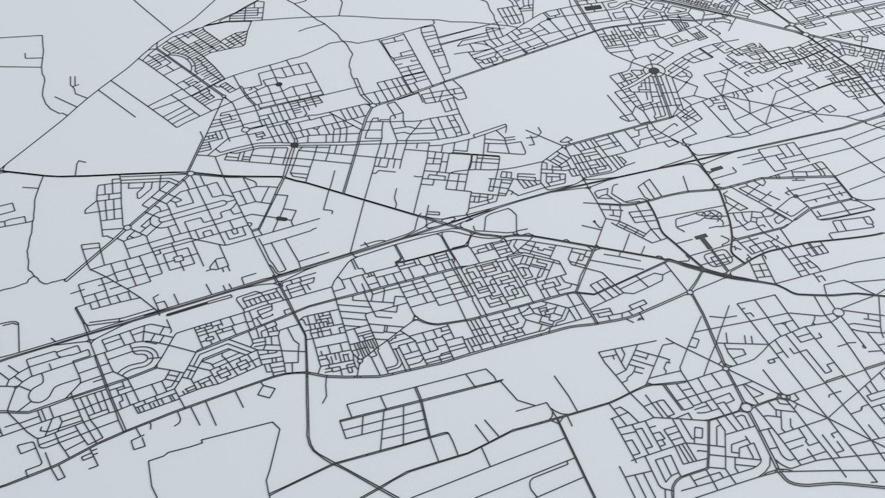 Casablanca Road Network and Streets 3D model_6