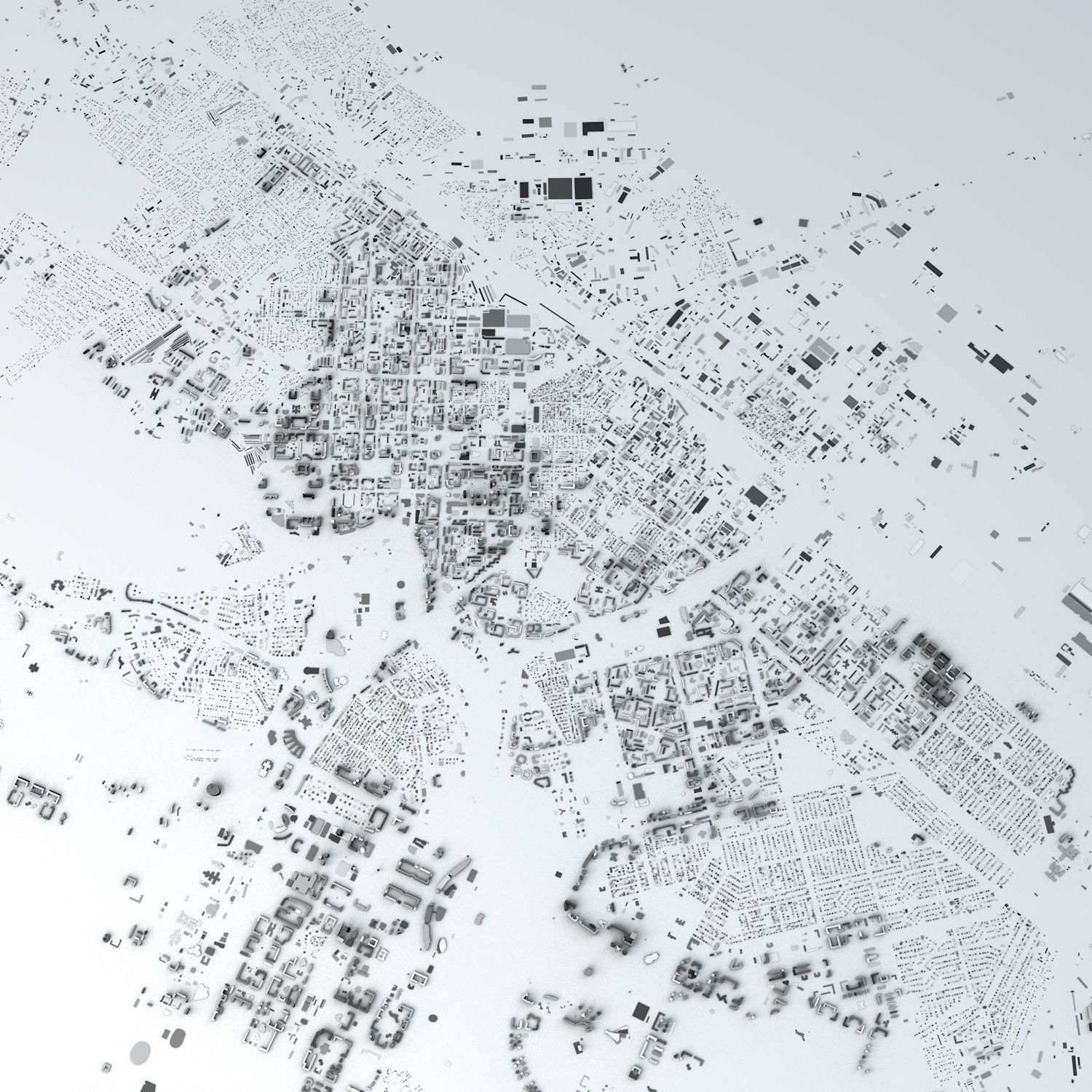 Astana Streets and Buildings 3D model_5