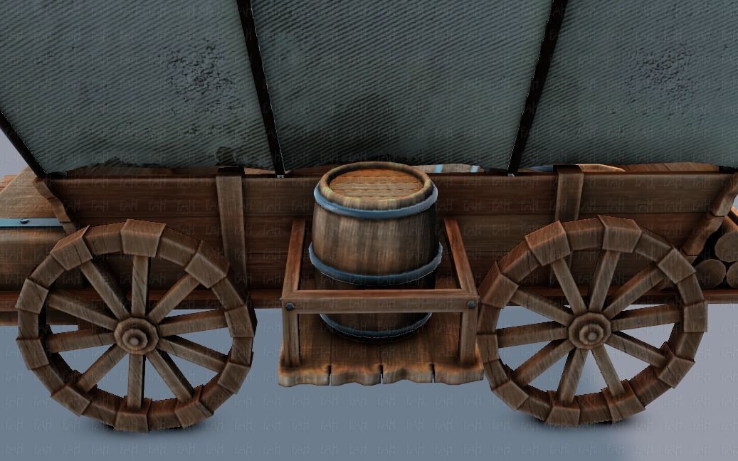 Medieval CartV01 Low-poly 3D model_40