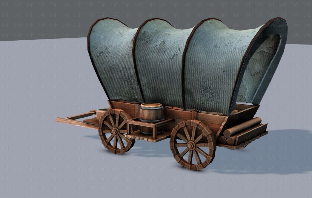 Medieval CartV01 Low-poly 3D model_23