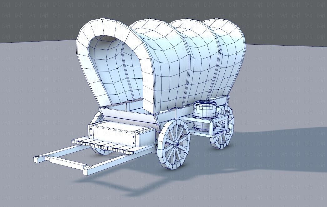 Medieval CartV01 Low-poly 3D model_33