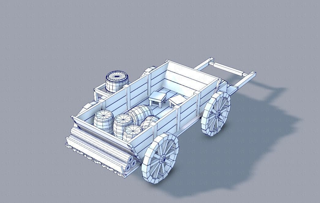 Medieval CartV01 Low-poly 3D model_13