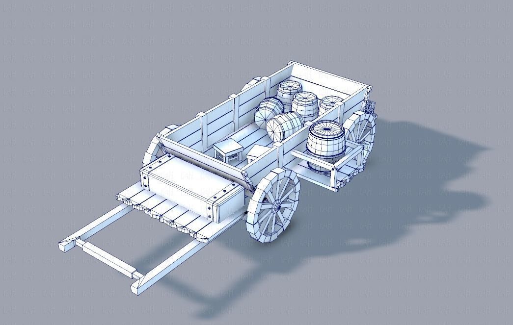 Medieval CartV01 Low-poly 3D model_17