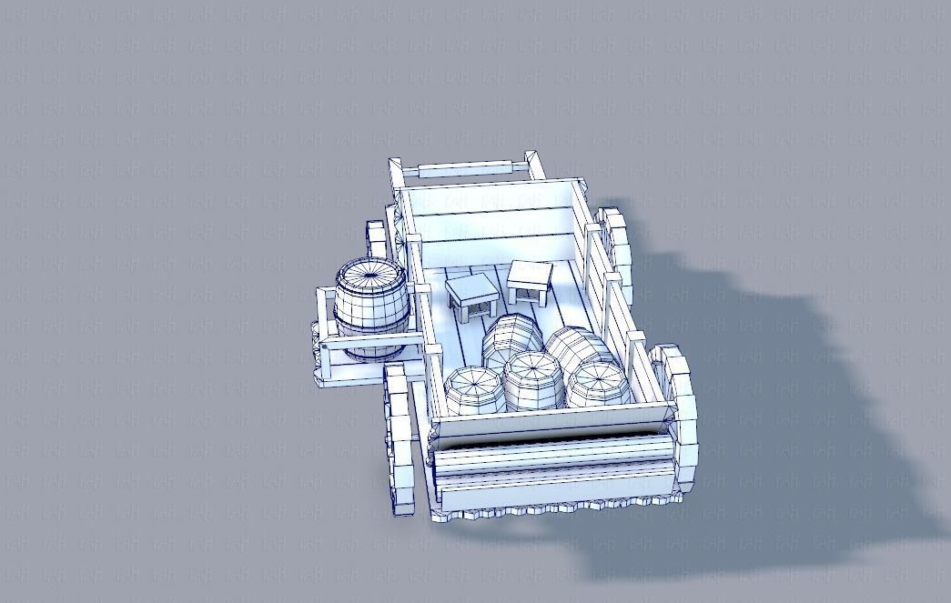 Medieval CartV01 Low-poly 3D model_14