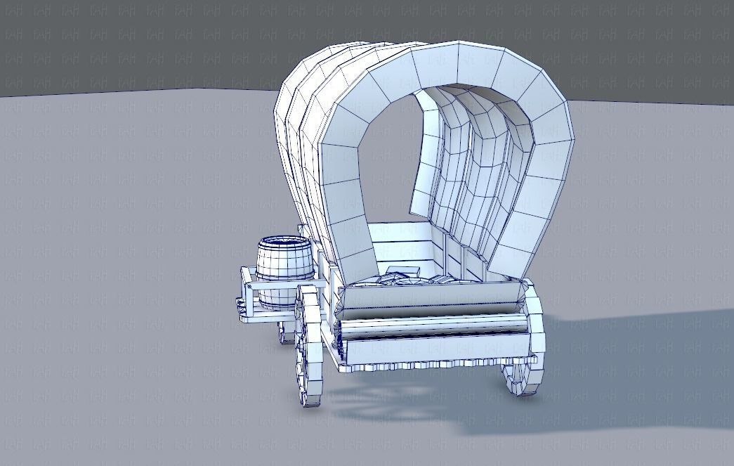 Medieval CartV01 Low-poly 3D model_30