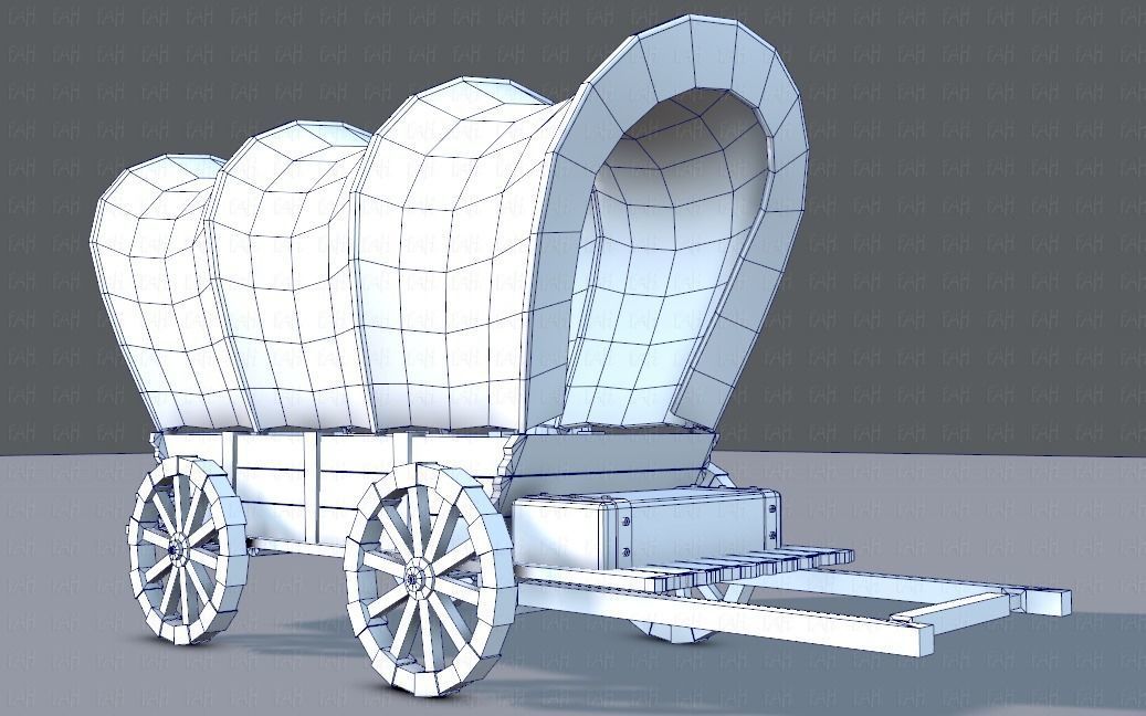 Medieval CartV01 Low-poly 3D model_37