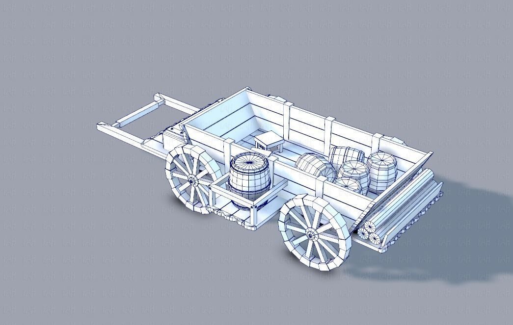 Medieval CartV01 Low-poly 3D model_15