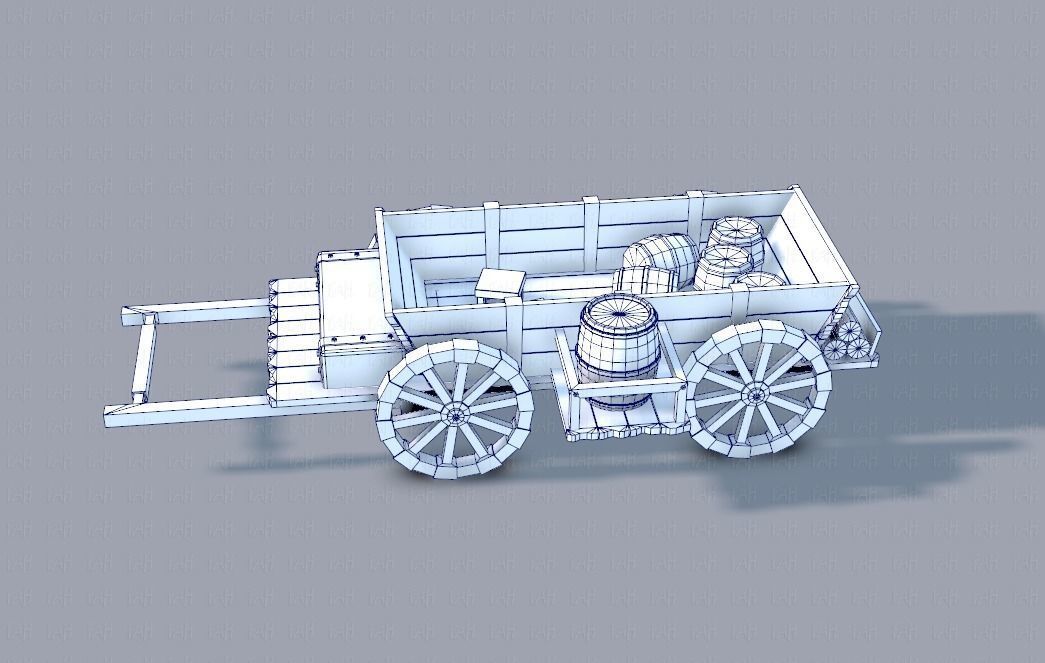 Medieval CartV01 Low-poly 3D model_16
