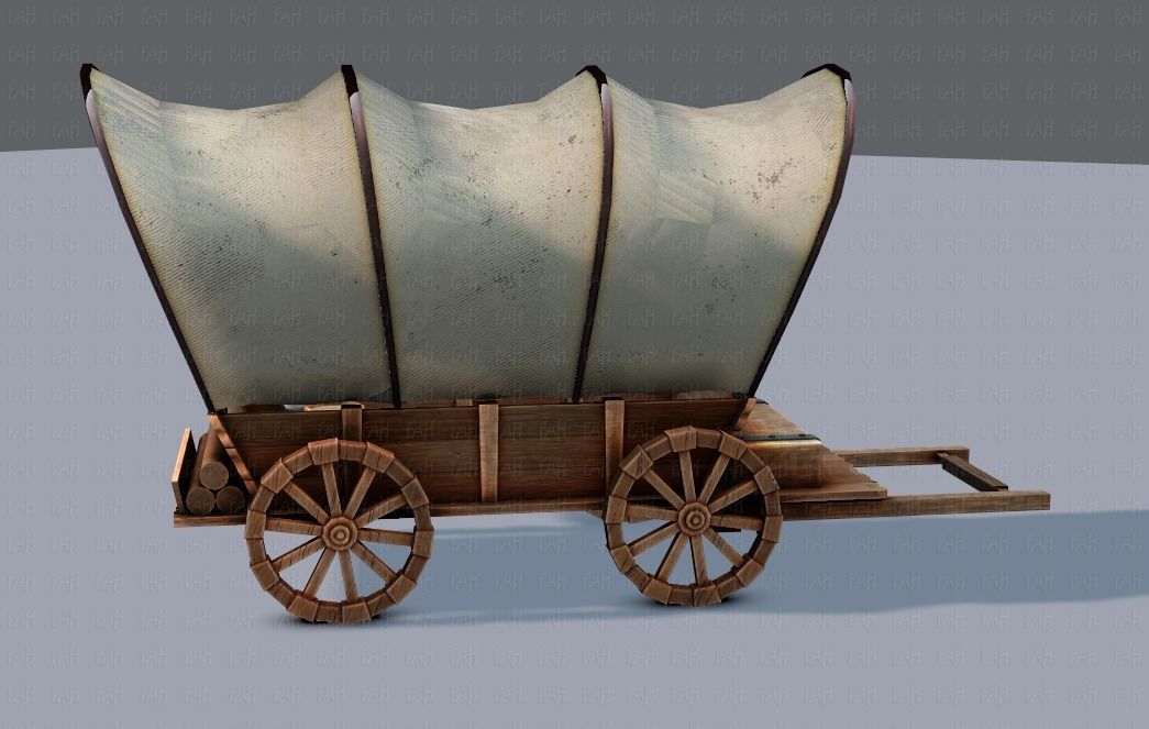 Medieval CartV01 Low-poly 3D model_20