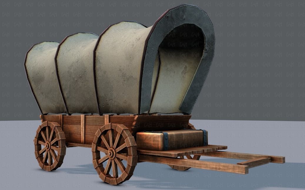 Medieval CartV01 Low-poly 3D model_36