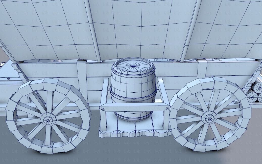 Medieval CartV01 Low-poly 3D model_41