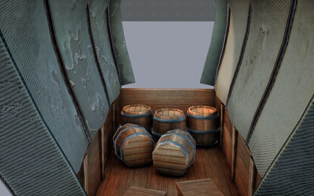 Medieval CartV01 Low-poly 3D model_38