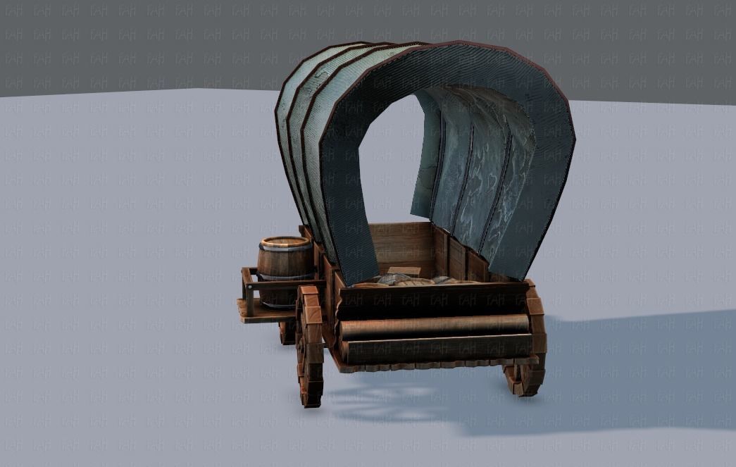 Medieval CartV01 Low-poly 3D model_22