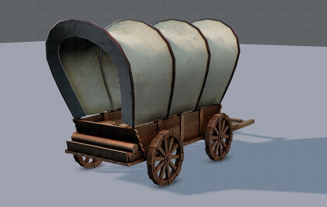 Medieval CartV01 Low-poly 3D model_21