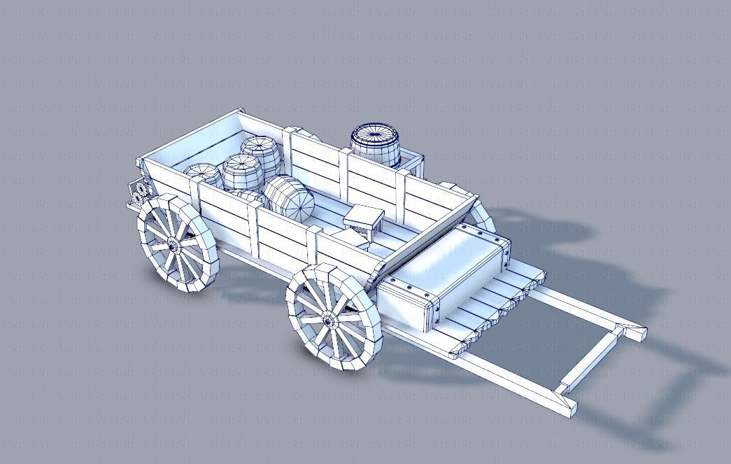 Medieval CartV01 Low-poly 3D model_11
