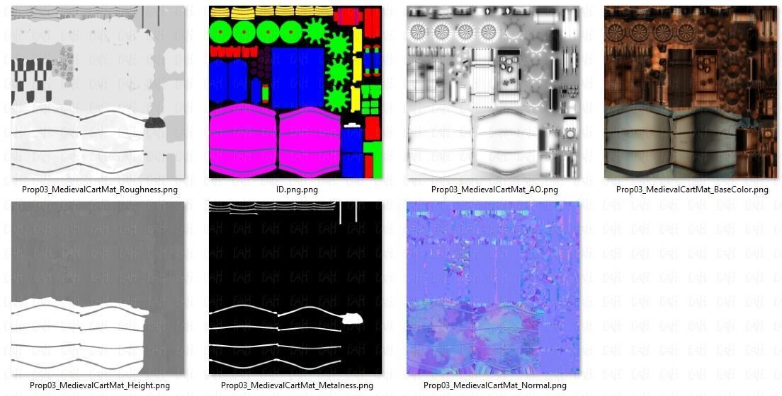 Medieval CartV01 Low-poly 3D model_35