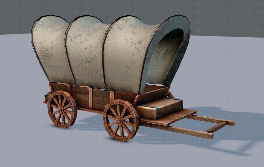Medieval CartV01 Low-poly 3D model_19