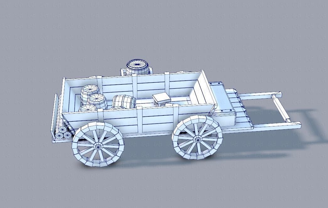 Medieval CartV01 Low-poly 3D model_12