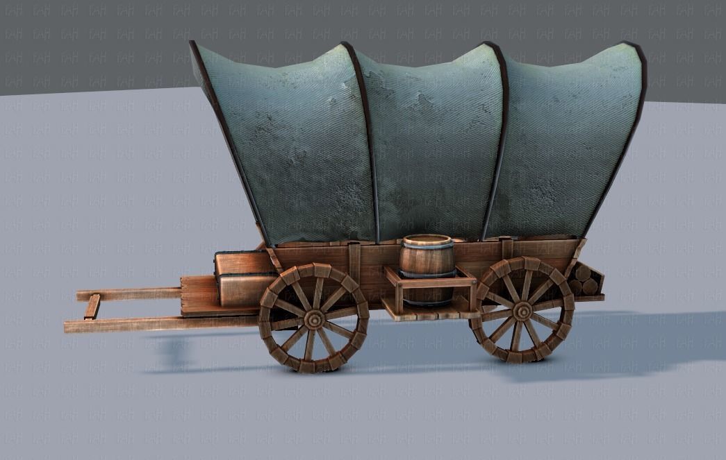 Medieval CartV01 Low-poly 3D model_24