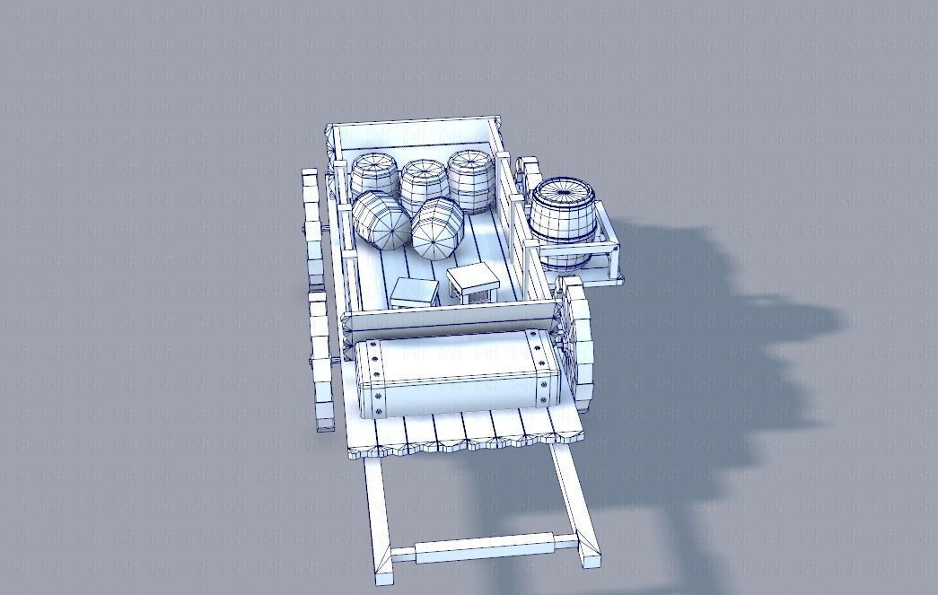 Medieval CartV01 Low-poly 3D model_18