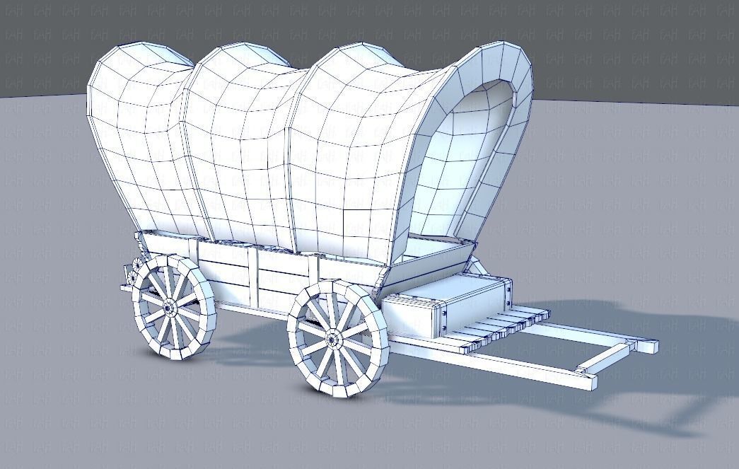 Medieval CartV01 Low-poly 3D model_27