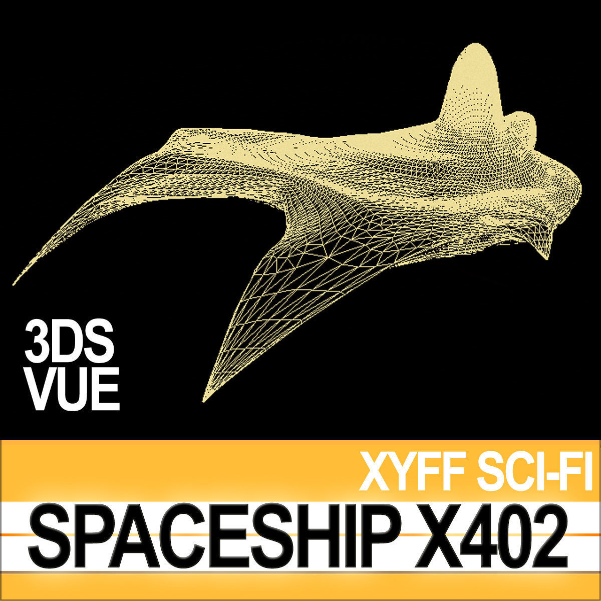 Spaceship X402 Fighter 3D model_16