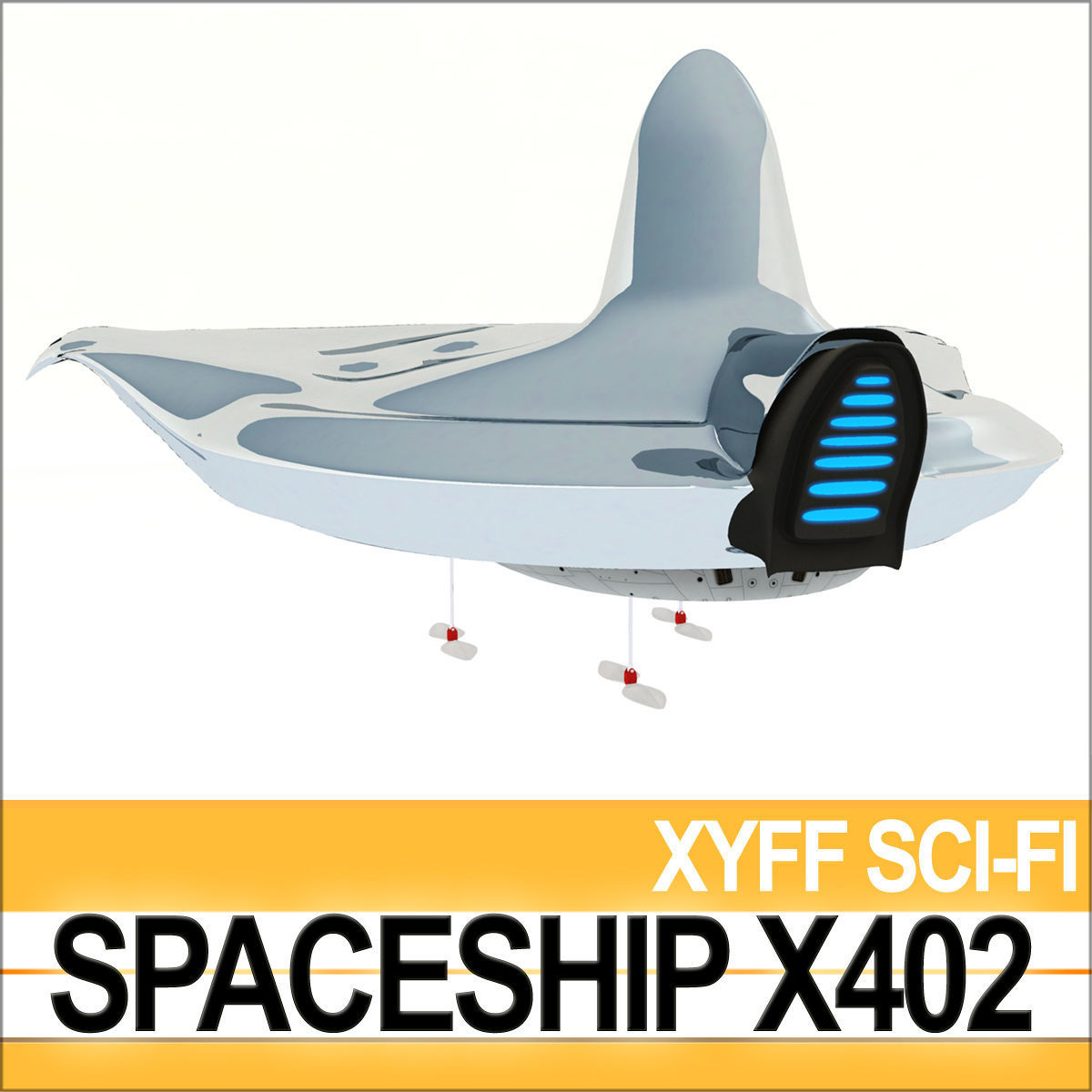 Spaceship X402 Fighter 3D model_11