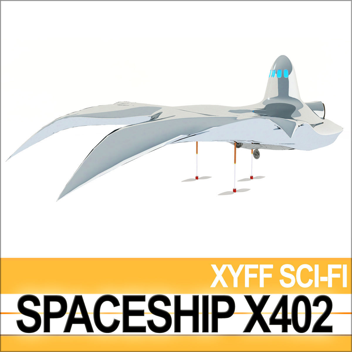Spaceship X402 Fighter 3D model_10