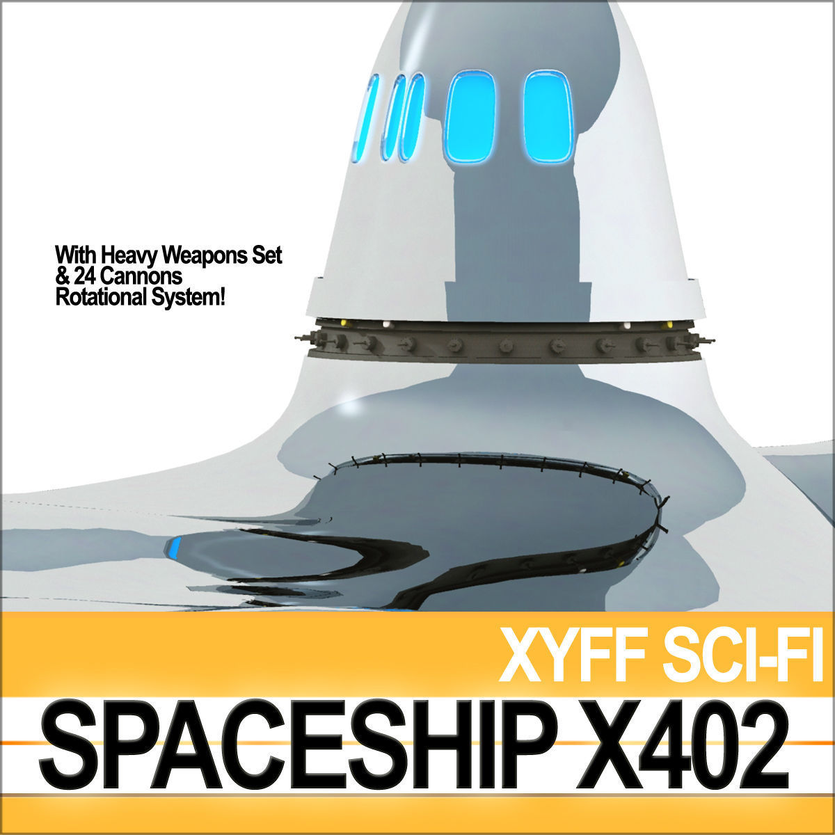 Spaceship X402 Fighter 3D model_3