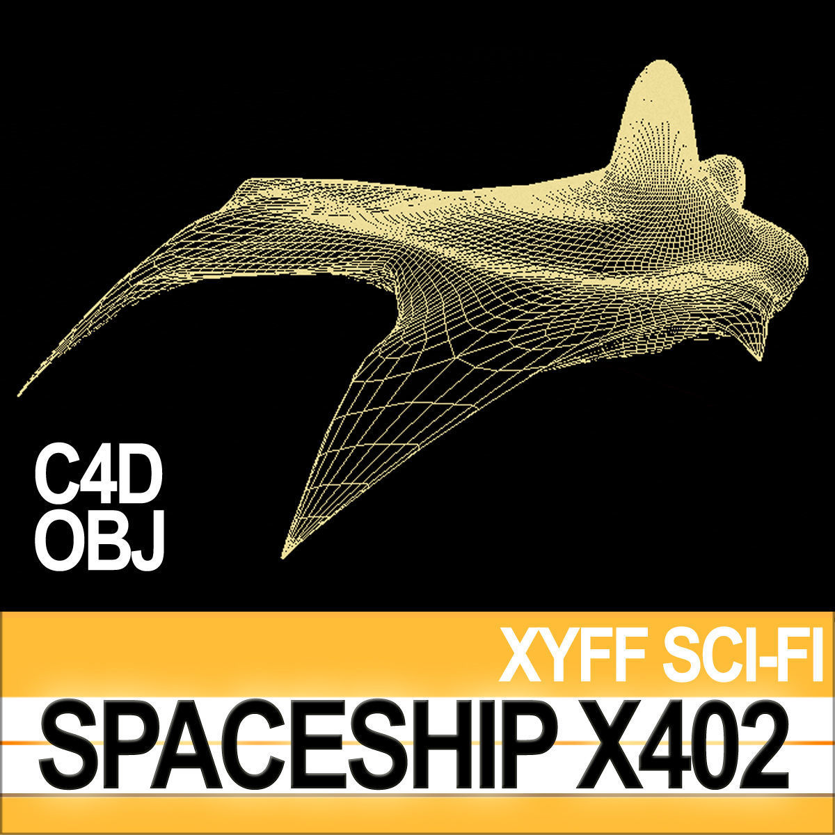 Spaceship X402 Fighter 3D model_15
