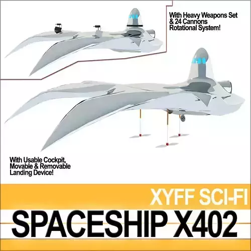 Spaceship X402 Fighter 3D model