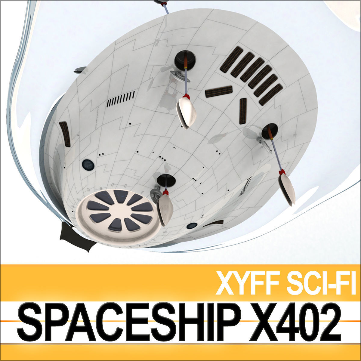 Spaceship X402 Fighter 3D model_7