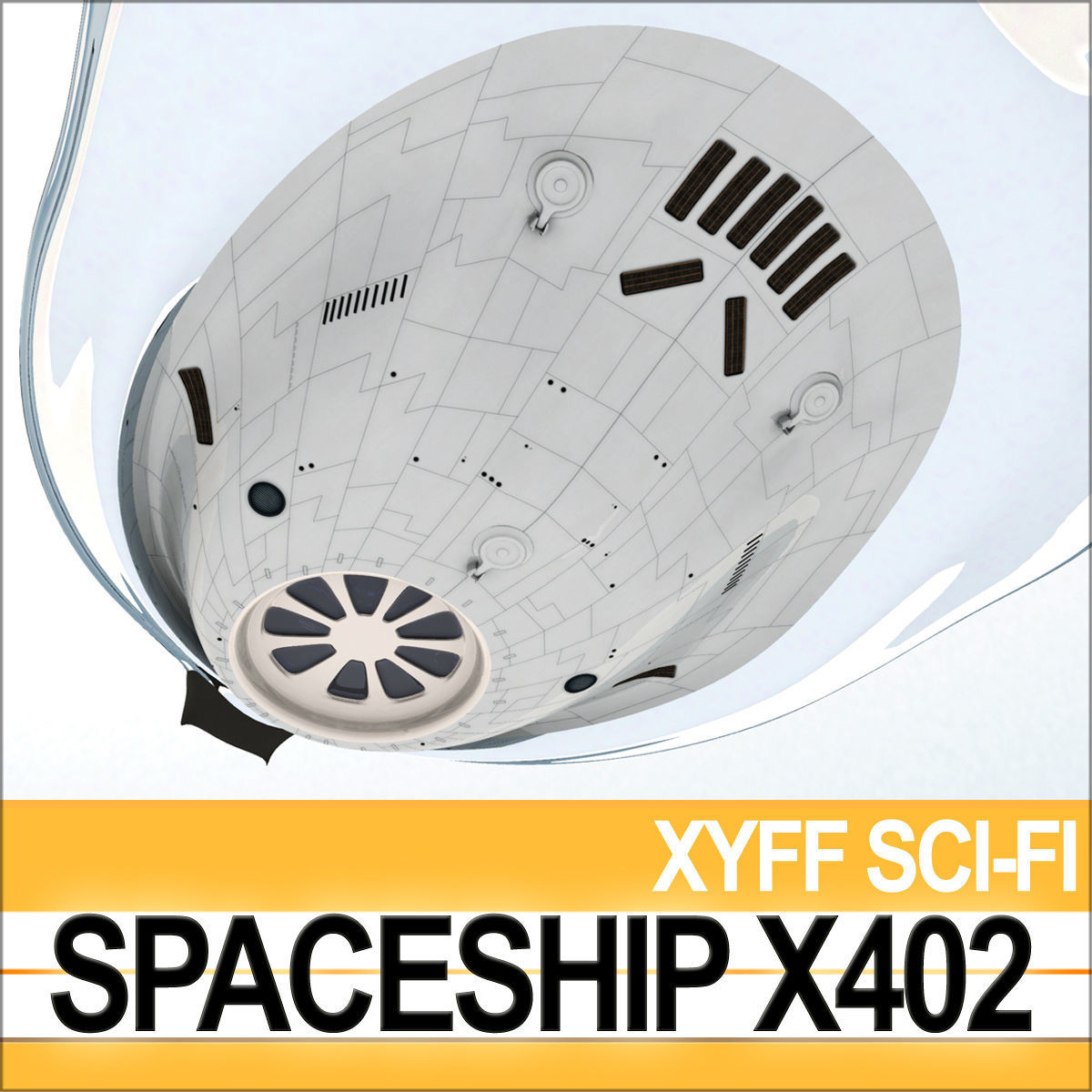 Spaceship X402 Fighter 3D model_6