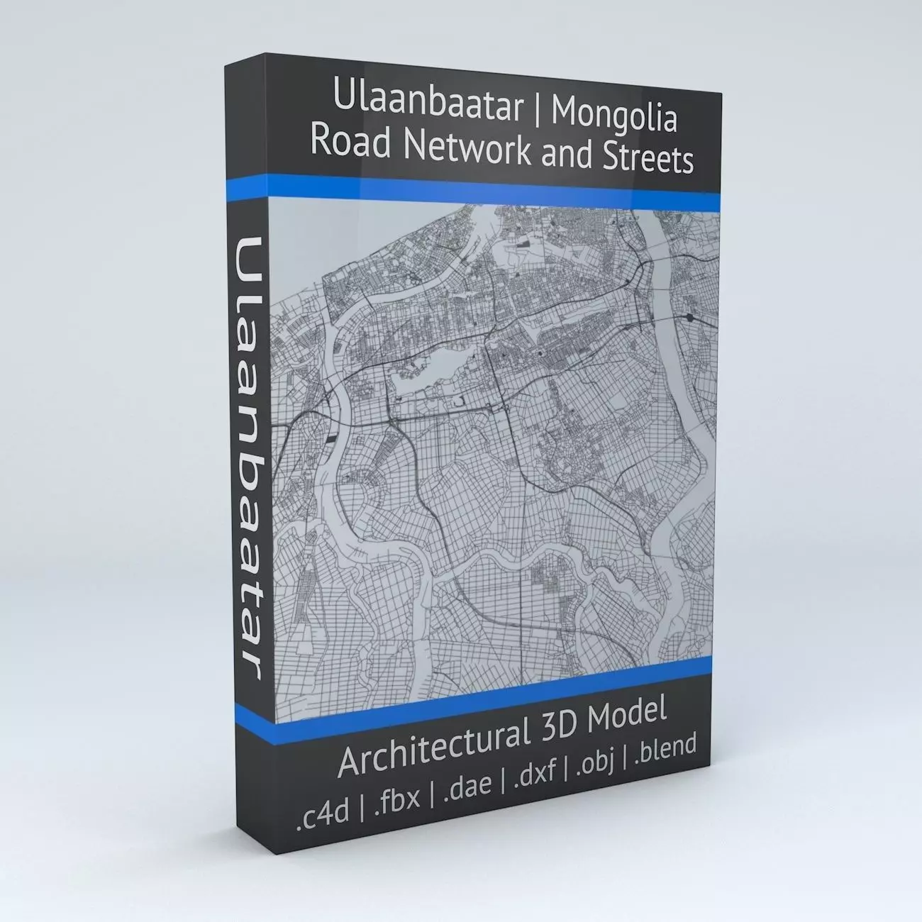 Ulaanbaatar Road Network and Streets 3D model_0