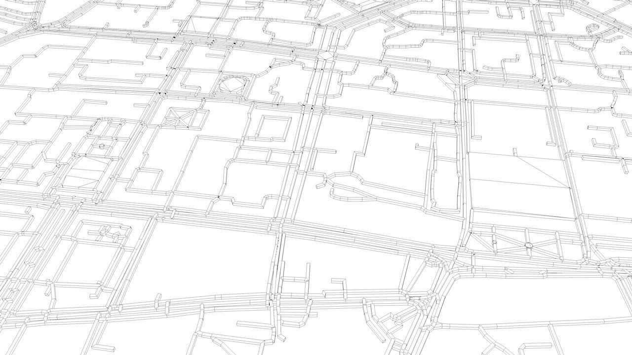 Ulaanbaatar Road Network and Streets 3D model_10