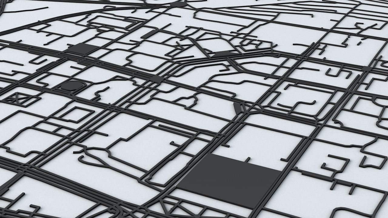 Ulaanbaatar Road Network and Streets 3D model_5