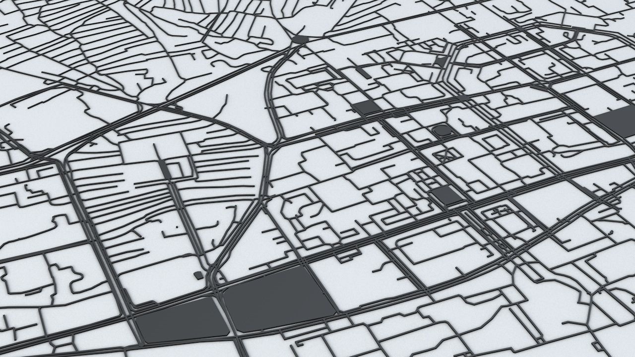 Ulaanbaatar Road Network and Streets 3D model_2