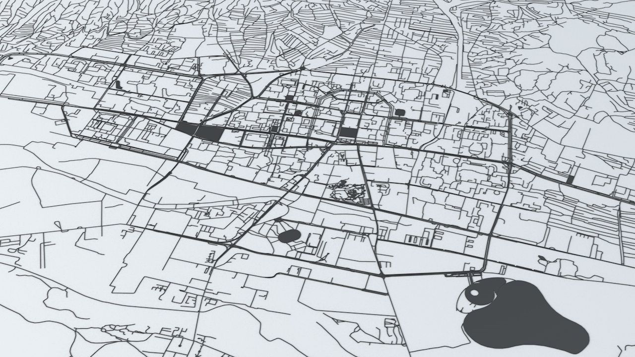 Ulaanbaatar Road Network and Streets 3D model_4