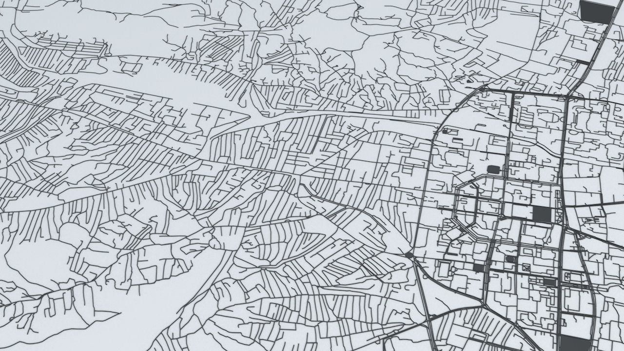 Ulaanbaatar Road Network and Streets 3D model_3