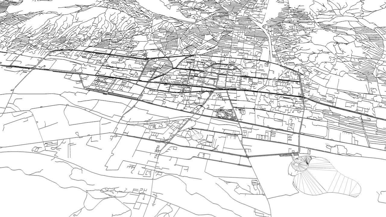 Ulaanbaatar Road Network and Streets 3D model_9