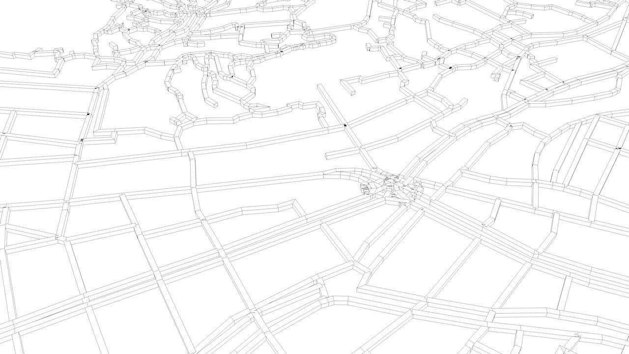 Nagasaki Road Network and Streets 3D model_10